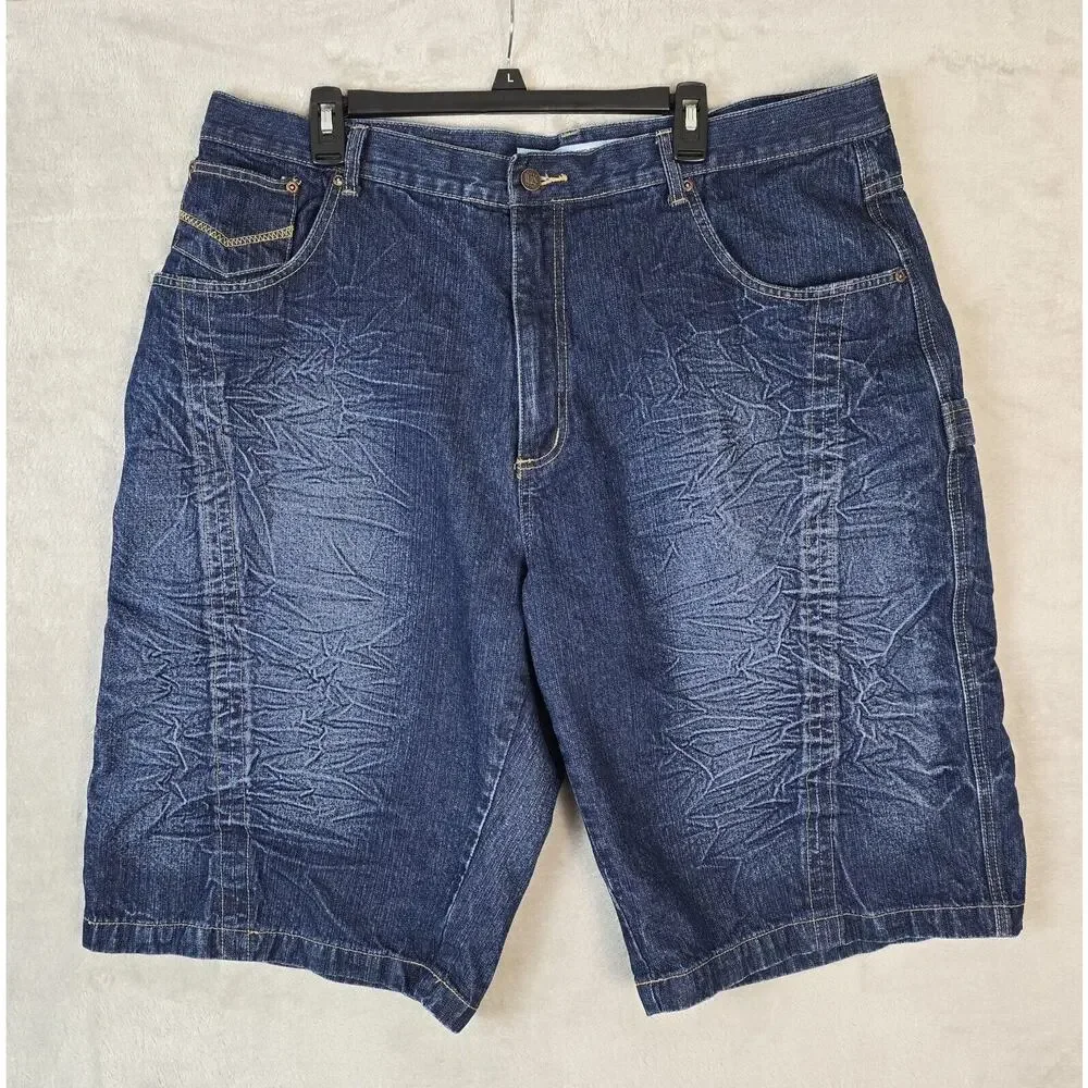 Vibes Gold Label GL Men's Denim Shorts 42 Hip-Hop Skater Y2K Baggy Cotton Jorts